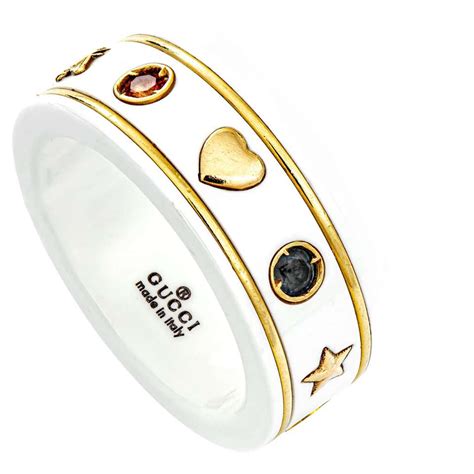 gucci ring gold icon|gucci icon ring with gemstones.